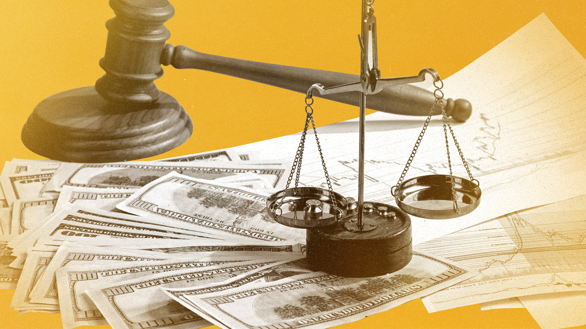 Image showing a gavel, money, and a scale