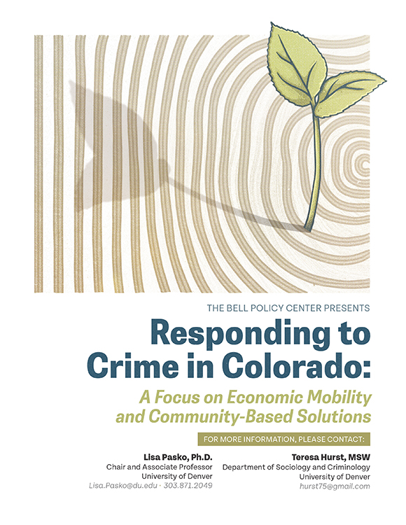 PDF Cover of "responding to Crime in Colorado" featuring a plant growing from the rings of a tree.
